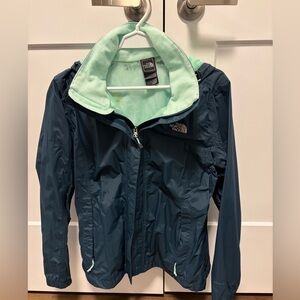 The North Face Womens' Dark Turquoise & Mint Rain Jacket